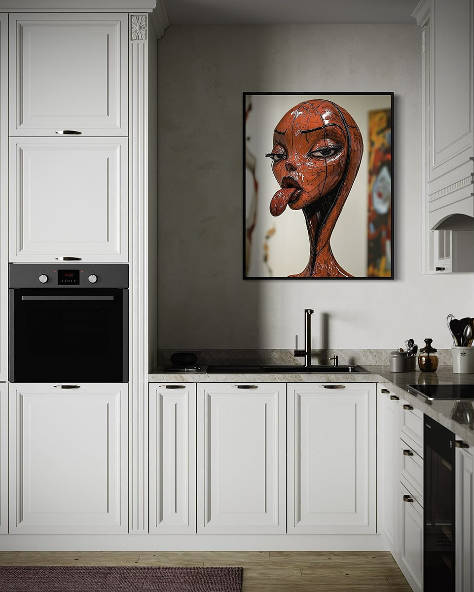 La cuisine, le rouge — Cuisine, Dibond · 60 × 90 cm